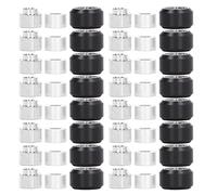 POM Pulley Wheel Set with Rubber Bearing, Eccentric Spacer and Round Column for 3D Printer, 48pcs Low Friction Smooth Motion Kit Compatible with Ender 3 CR10 (Black Pulley)