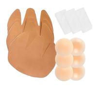 POMAMZ Breast Lift Tape 3 Pairs with Nipple Covers - Invisible Adhesive Bra for Large Busts, Waterproof Support for Backless Dresses/Wedding, Ultra-Thin Skin-Friendly Tape, Beige,E-F