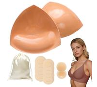 POMAMZ Double Sided Sticky Bra Inserts, Push-up Removable Lifting Pads, Reusable,Waterproof Bra Stuffing,for Bikinis& Backless Strapless Clothing,1 pair,L