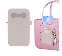 POMAMZ Silicone Phone Holder Compatible with Bogg Bag,Cell Phone Holder Charms Attachment for Bogg Beach Bag and Soft Silicone Phone Case Holder Charms Accessories,6.69 * 4.33 * 1.18In (Khaki)
