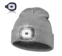 Pomarks LED Lighted Hat,USB Rechargeable Head Torch Hat, Winter Warm for Men Dad Him Women, Unisex Headlamp Stocking fillers Cap with Light for Walking at Night,Fishing,Camping,Hunting