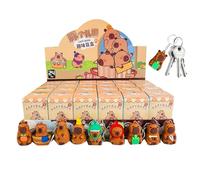 Pomberi 4 Pack Cute Capybara Keychain,Funny Doll Capy-bara Pendant, Realistic Ca-pybara Toy, Creative Capybara Keychain, Funny Doll Capybar-a Pendant For Wallets Car