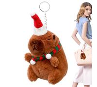 Pomberi Capybara Plush Pendant | Cute Cartoon Key Ring Toy - Christmas Soft Capybara Toy | for Adults Kids Boys Girls Birthday Prizes Goodie Bag Fillers Backpack Bag