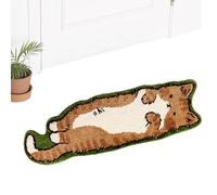 Pomberi Cat Bathroom Rug, 40x120cm Cat Shaped Rug, Washable Ca-t Irregular Shaped R-ug Cute Carpet Kid Funny Cartoon Rugs, Cute Animal Bath Ru-g, Non Slip Bath Mats For Bathroom Kitchen Bedroom