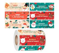 Pomberi Christmas Sticker, Christmas Labels Roll Decor - Festival Decal Labels - for Wrapping Gathering Decoration Family Office Shipping Home