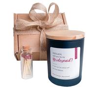 Pomchick - Bridesmaid Proposal Candle Gift Set with Mini Matches Will You Be My Bridesmaid Maid of Honour Flower Girl I Can't Say I Do Without You