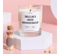 Pomchick - Cancer Survivor Recovery Gift Inspirational Scented Candle Gift Smells Like a Fighter Who Never Gives Up Chemo Uplifting Fighter Keepsake