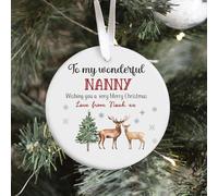 Pomchick | Christmas Ornament for Mummy Daddy Auntie Uncle Nanny and Friends with To My Special Text and Name Reindeer to Design Cute Ceramic Xmas Gift