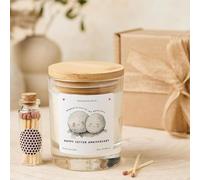 Pomchick - Cotton Anniversary Candle Gift Set for Wife Girlfriend Adorable Keepsake for 2nd Wedding Anniversary Wrapped in Love for Two Wonderful Years
