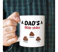 Pomchick | Dad's Little Shits Mug Personalised Gift for dad Fathers Day Christmas Birthday Gift for him Funny Present Daddy Dada Papa