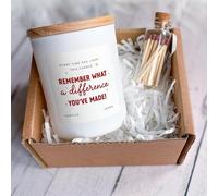Pomchick - End of Term Teacher Candle Gift Remember What a Difference You've Made Thank You Present from Student Class or Parent Gift Vegan Soy Wax