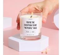 Pomchick - Funny Candle Gift for Friend You're The Exception to My No People Rule Fun Scented Keepsake for Friends Mum Daughter Vegan Soy Wax Candle