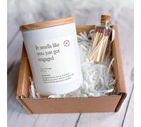 Pomchick - Funny Engagement Candle Gift | Smells Like You Just Got Engaged | Personalised Gift Boxed with Matches | Engaged Men & Women