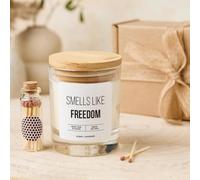 Pomchick - Funny “Smells Like Freedom” Candle Gift - Humorous Divorce Retirement or Graduation Present for Friend Sister Mum or Colleague