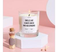 Pomchick - Funny Wedding Gift for Bride Candle Smells Like a White Dress and 400 Opinions Humorous Scented Keepsake for Brides, Bridal Party Hen Party
