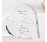 Pomchick | Gift for Sister Heart Plaque Keepsake from Sibling Birthday Christmas Long Distance Sister Gift Ornament Best Friend Soul Sister