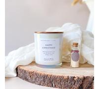 Pomchick - Happy Christmas Scented Candle Lid and Matches Include Luxurious Xmas Gift for Friend Colleague Boss Employee Corporate Gift Company