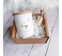 Pomchick - No words just hugs scented candle Gift Box with glass mini jar and ribbon Sending you hugs in lavender scented candle Thinking of you gifts for friend Get Well Soon Sympathy (White Jar)