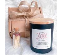 Pomchick - Personalised Birthday Candle Gift Pretty Milestone Keepsake for Her Friend Sister or Mum Gift 20th 30th 40th Birthday Vegan Soy Wax Candle