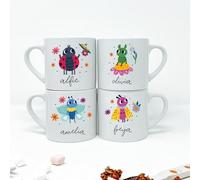 Pomchick | Personalised Children’s Gift - Cute Bug Character Mug with Name - Ladybird, Caterpillar, Bee and Butterfly Design Kids Gift-Ladybird (Red)