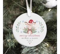 Pomchick | Personalised Christmas Pregnancy Announcement Ornament for New Mum Dad Merry Christmas Mummy & Daddy Bauble Keepsake from the Bump