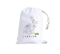 Pomchick - Personalised Easter Bunny Stuff Bag with Name | Easter Bunny Rabbit Gift | Egg Hunt Bags | Girls Boys Treat Bag | 1st Easter for Her or Him