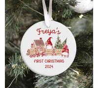 Pomchick | Personalised First Christmas Ornament 1st Xmas Bauble Baby’s First Christmas Tree Decoration Holiday Keepsake