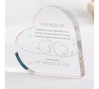 Pomchick | Personalised Friendship Keepsake Gift for Her Heart Plaque with Poem Friend Christmas Thank You Best Friend's Birthday Bestie Soul Sister