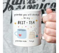 Pomchick | Personalised Grandpa Best-Tea Mug - Cute Father’s Day, Birthday or Christmas for Grandad - Funny Tea Pun Gift from Grandchild