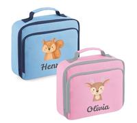 Pomchick - Personalised Kids Lunch Cooler Bag with Kids Name Rainbow Unicorn Astronaut Bee Dinosaur Football Designs Back to School Gift for Boys Girls