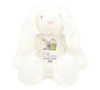 Pomchick Personalised My First Easter Bunny Plush Toy, Soft Rabbit with Custom Name, 35 CM, Keepsake Gift for Baby Daughter Son Nephew Child