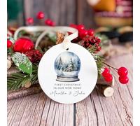 Pomchick | Personalised New Home Christmas Ceramic Ornament First Xmas in Our New House Hanging Decoration Keepsake Gift for Couple or Family