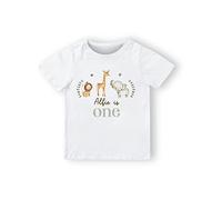 Pomchick - Personalised Safari Kids Birthday T-Shirt Boy Girl Tshirt Top Wild One Woodland Is 1 First Two Second Third Three Four Five Age