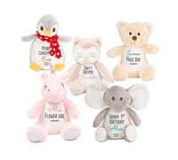 Pomchick - Personalised Soft Toy Birthday Easter Christmas Baby Shower Animal Toys Bunny Unicorn Elephant Lion Owl Teddy Penguin Gift For Kid KIds Child Children Babies Present
