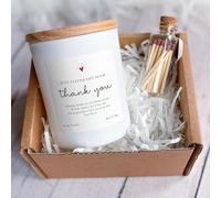 Pomchick - Personalised Thank You Scented Candle Gift Set Thoughtful Appreciation Present for Friend Teacher Colleague Doctor Nurse Neighbour Vegan
