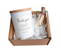 Pomchick - Personalised thank you scented candle with your text Includes Gift Box & Matches/Gift for her him Minimalist luxury Teacher appreciation