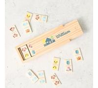 Pomchick | Personalised Wooden Domino Game Kids Animal Matching Toy in Custom Box Fun Educational Gift Boys Girls Back to School Gift