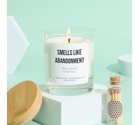 Pomchick - Smells Like Abandonment Funny Candle Gift for Breakup Divorce or New Job Friend Present Quirky Birthday Candle Keepsake for Him or Her
