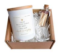 Pomchick - Those we love don't go away Memorial Scented Candle Gift Set, Cedarwood & Jasmine Scent, Sympathy Bereavement Gift with Matches (White)
