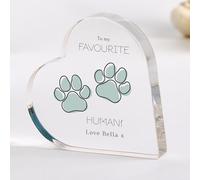 Pomchick | To My Favourite Human Acrylic Plaque for Cat Dog Owner Cute Pet-Themed Gift from Dog or Cat Dad Mum Paw Print Keepsake for Pet Lovers