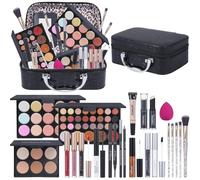 Pomcral Makeup Set for Teens, Makeup Set for Girls, Makeup Set for Women, Complete Set with Makeup Box, Eyeshadow, Lip Brush and Brush
