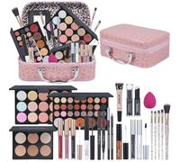 Pomcral Professional Makeup Kit Makeup Kit For Girls Makeup Set For Women: Eyeshadow Palette Lip Makeup Brush Set Cosmetic Bag (Pink)