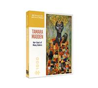 Pomegranate 1000-Piece Puzzle, Portrait w/Many Colors, T. Madden Art | Matte finish, snug fit, 16x32" panoramic jigsaw for adults, Black American art, Tamara Madden's Her Coat of Many Colors