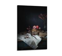 Pomegranate And Berries Still Life Wall Art, Retro Print, Fruit Poster, Old - Fashioned Canvas Picture, Classic Decor for Living Room Bedroom Study Poster Decorative Painting Canvas Wall Posters And A
