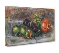 Pomegranate And Figs By Pierre Auguste Renoir Canvas Print | Gallery Wrapped 30mm Frame Wall Art | 30x20 inches | Ready to Hang | Impressionist Picture | Living Room Bedroom Lounge Office