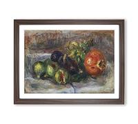 Pomegranate And Figs By Pierre Auguste Renoir Classic Painting Framed Print | A4 Walnut Framed Wall Art | Ready to Hang | Classic Historical Picture | Living Room Bedroom Lounge Office