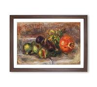 Pomegranate and Figs by Pierre-Auguste Renoir Framed Print | A2 Walnut Framed Wall Art | Ready to Hang | Modern Nature Picture | Living Room Bedroom Lounge Office