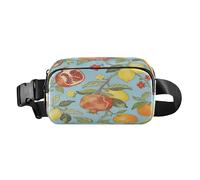 Pomegranate and Lemon William Morris Blue Fashion Fanny Pack Waist Bag for Men Women Multipurpose Chest Belt Bum Bag with Adjustable Strap for Cycling Hiking Gym