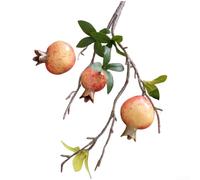 Pomegranate Artificial Flowers Bouquet, Three-Headed Foam Floral Arrangement - For Wedding Decor, Home Decoration, Photography Props, Event Centerpieces 46cm(Pink)