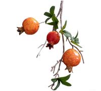 Pomegranate Artificial Flowers Bouquet, Three-Headed Foam Floral Arrangement - For Wedding Decor, Home Decoration, Photography Props, Event Centerpieces 46cm(Orange)
